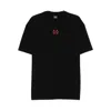 44 Label Group Black Crewneck T-shirt With Logo On The Front And Maxi Logo On The Rear In Cotton Man In Black
