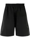 44 Label Group Tonal Side-stripe Track Shorts In Black