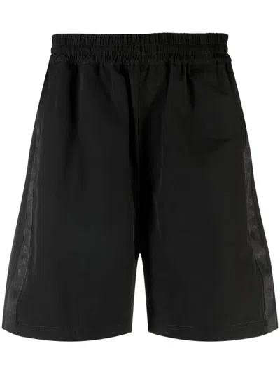 44 Label Group Tonal Side-stripe Track Shorts In Black