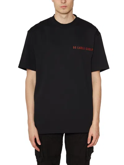 44 Label Group T-shirt In Cotone Con Stampa In Black
