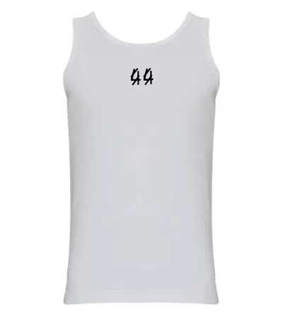 44 Label Group White Logo Round Neck T-shirt