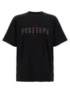 44 Label Black Crewneck Logo T-shirt In Black