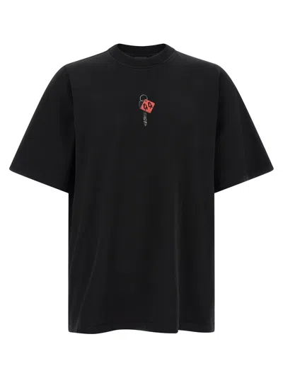 44 Label T-shirt With Padlock Print In Black