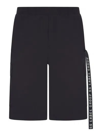 44 Labelgroup Bermuda Cargo In Technical Fabric In Black