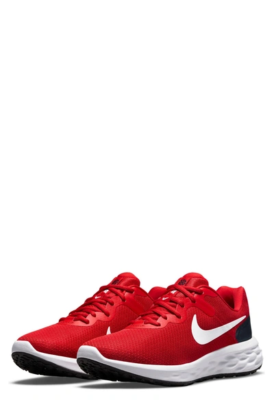 Nike Revolution 6 Next Nature Road Running Shoe In University Red/white-black