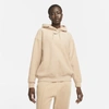 Nike Women's  Sportswear Essentials Plush Hoodie In Hemp/black