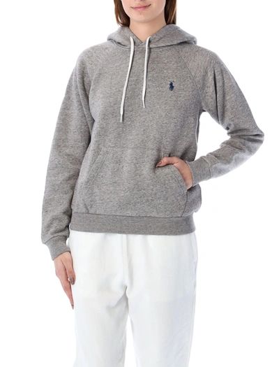 Polo Ralph Lauren Pony Embroidered Drawstring Hoodie In Grey