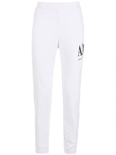 Armani Exchange Embroidered-logo Track Pants In White