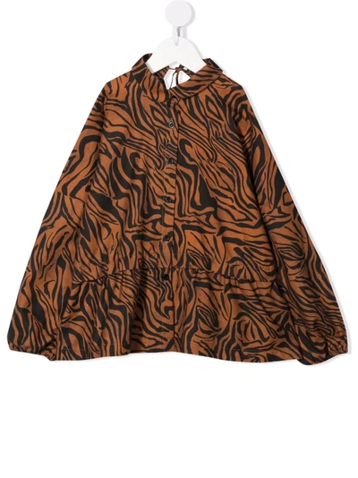 Andorine Teen Animal-print Shirt In Brown