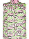 Comme Des Garçons Shirt X Kaws Graphic-print Reversible Gilet In Green