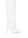 Paris Texas 105mm Crocodile-effect Knee-high Boots In Neutrals