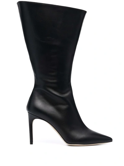 Giannico Victoria Leather Boots In Black