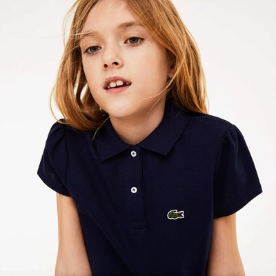 Lacoste Kids' Scalloped Collar Mini Piqué Polo - 5 Years In Blue