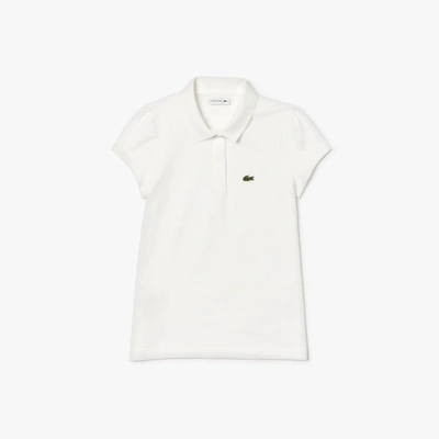 Lacoste Kids' Scalloped Collar Mini Piqué Polo - 4 Years In White