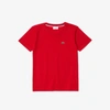 LACOSTE KIDS' V-NECK COTTON T-SHIRT - 8 YEARS