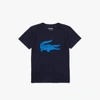 Lacoste Boys' Crocodile Logo Graphic Tee - Little Kid, Big Kid In Blue