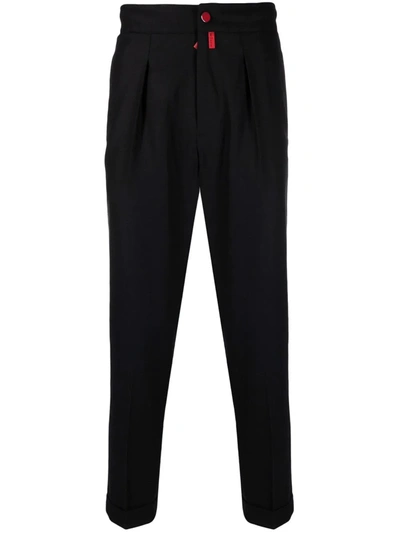 Kiton Straight-leg Wool Sweatpants In Black