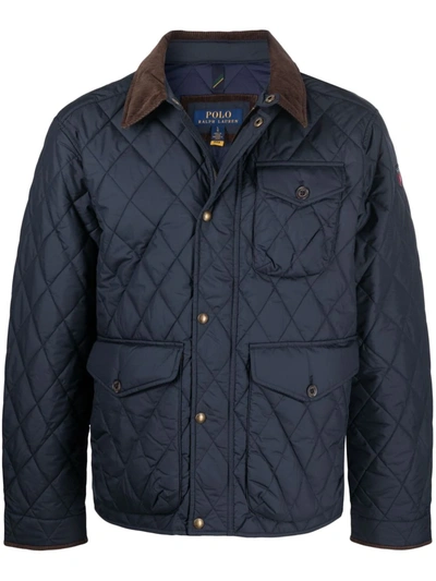 Polo Ralph Lauren Recycled Polyester Quilted Jacket Pockets In Blue