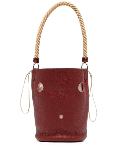 Pre-owned Hermes 2007  Mageoire Pm Bucket Bag In Red