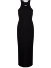 Off-white Logo Stretch-cotton Midi Dress In Black