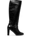 TILA MARCH CRINKLE-EFFECT LEATHER BOOTS
