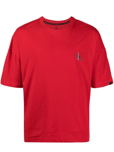 Calvin Klein Logo-print Pyjama Set In Red