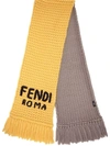 FENDI EMBROIDERED KNITTED SCARF