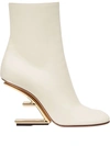 Fendi First 105mm Ankle Boots In Blanc