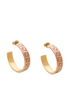 Fendi Ff Logo-print Hoop Earrings In White