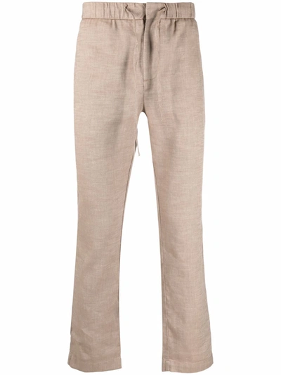 Frescobol Carioca Straight-leg Linen-blend Trousers In Neutrals