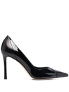 Jimmy Choo Cass 95 Black Leather Pumps