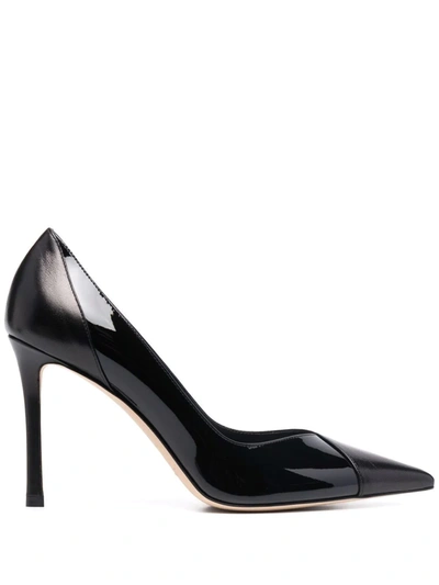 Jimmy Choo Cass 95 Black Leather Pumps