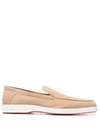 SANTONI SLIP-ON SUEDE LOAFERS