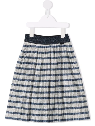 Molo Kids' Striped Glitter-detail Midi Skirt In Multicolor