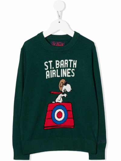 Mc2 Saint Barth Kids' Airlines Knit Jumper In Green