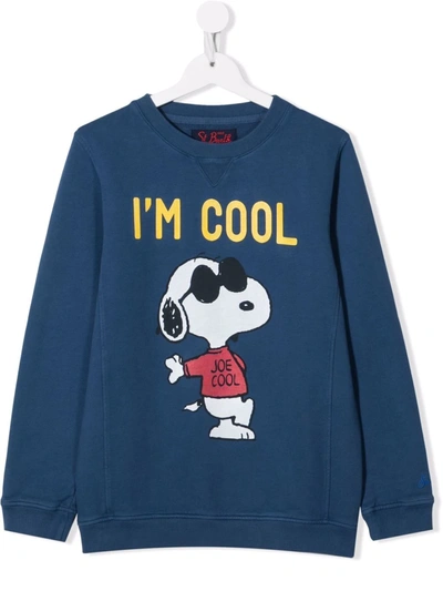 Mc2 Saint Barth Teen Joe Cool-print Sweatshirt In Blue