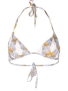 Tory Burch Parrot-print Bikini Top In Neutrals