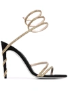René Caovilla Margot 105mm Crystal-embellished Sandals In Black