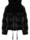 Holden Hooded Quilted Glossed-shell Down Jacket In Schwarz