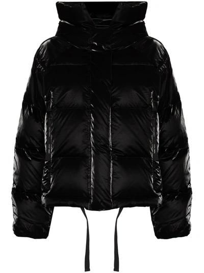 Holden Hooded Quilted Glossed-shell Down Jacket In Black