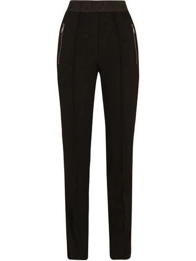 Dolce & Gabbana Slim-fit Zip-pocket Trousers In Schwarz