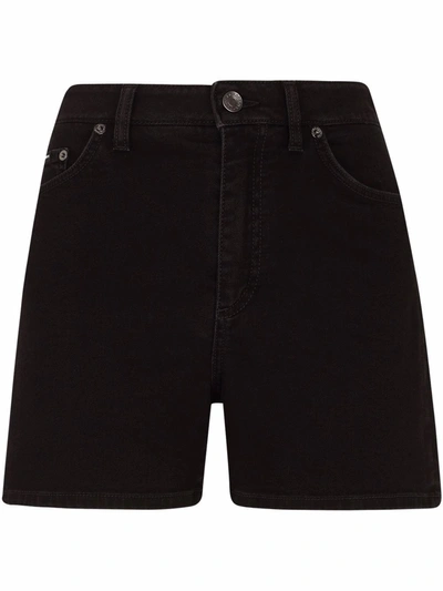 Dolce & Gabbana Cotton Denim High Waist Shorts In Black