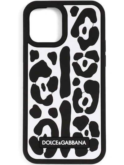 Dolce & Gabbana Leopard-print Rubber Iphone 12 Pro Max Cover In White_black