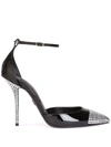 Dolce & Gabbana Cardinale 105 Rhinestone Embellished Pumps In Patent Leather In Schwarz