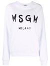 Msgm Relaxed-fit Sweatshirt With Bold Graphic Print In Weiss