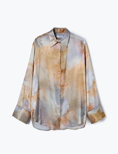 A Line Pajama Style Straight-fit Shirt In Under-my-skin-print