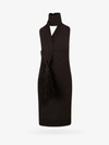 Bottega Veneta Asymmetric Knitted Haltner-neck Dress In Brown