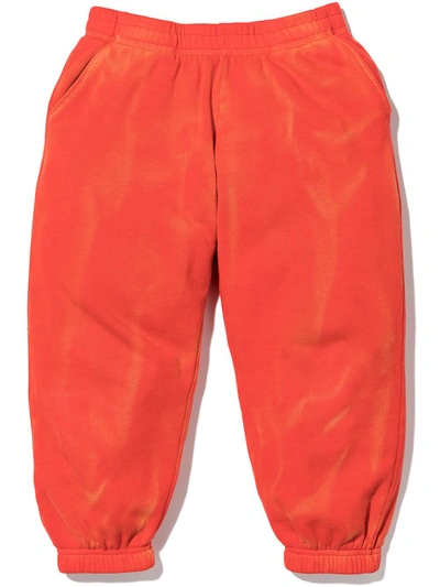 Erl Kids' Knitted Cotton Track Pants In Red