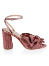 Loeffler Randall Camellia Knotted Metallic Sandals In Metallic Rose