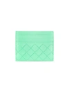 Bottega Veneta Intrecciato Leather Card Case In Fountain